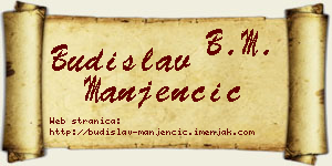 Budislav Manjenčić vizit kartica